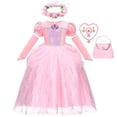 thumbnail image 1 of Vestido de princesa Ariel de La Sirenita de Disney, disfraces de Cosplay para niñas pequeñas, ropa para niños, fiesta de cumpleaños, 5-6T(130) Gao Jinjia LED, 1 of 2
