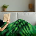 thumbnail image 3 of Lime Green Soft Flannel Fleece Blanket, Psychedelic Abstract Blurry Shade Formless Effects Complex Visual Design, Cozy Plush for Indoor and Outdoor Use, 50" x 60", Hunter Green Black, by Ambesonne, 3 of 5