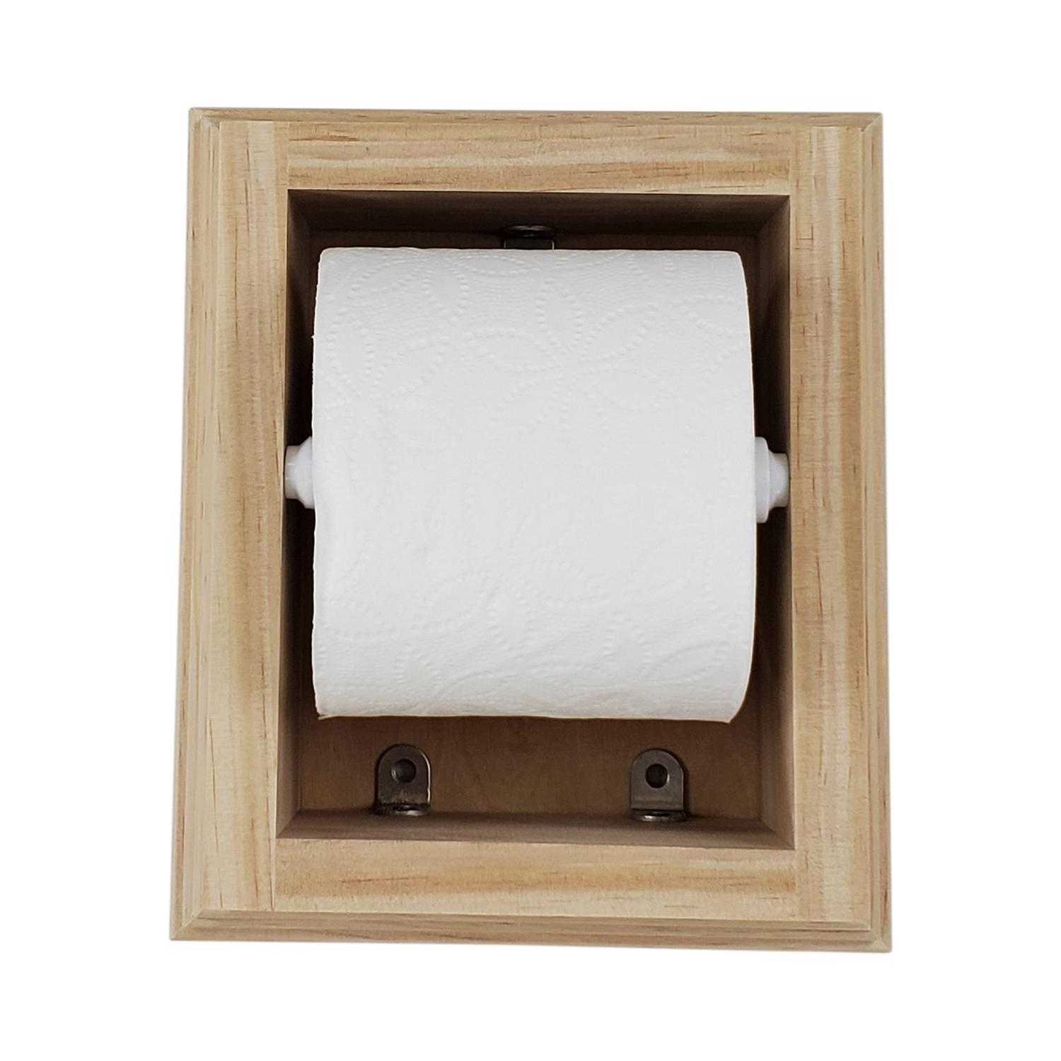 Typhon On the Wall Solid Wood Toilet Paper Holder 7 x 8.5, Unfinished