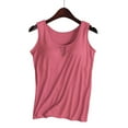 thumbnail image 3 of yunLCZ Square Neck Tank Top Women's Fashionable Casual Soft And Comfortable With Chest Pad Solid Color Vest Summer Sleeveless Tops, 3 of 4