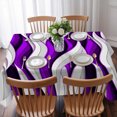 thumbnail image 3 of Purple White Moire Table Cloth Waterproof Tablecloths, Modern Abstract Art Tablecloth Dining Table Cover for Kitchen Party Tabletop Outdoor, Rectangle Tablecloth 52x70 Inch, 3 of 9