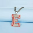 thumbnail image 3 of Baseball Initial A-Z Letter Pendant Necklace Cuban Chain Stainless Steel Jewelry, 3 of 7