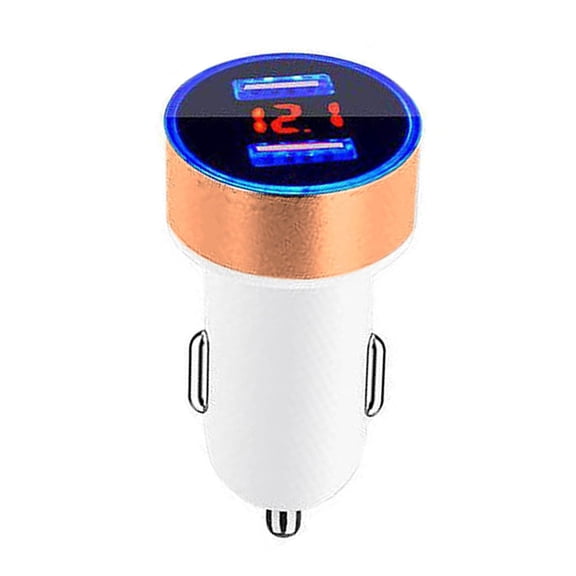 Seitruly de pantalla de dígitos para teléfono móvil de coche, medidor de voltaje, adaptador de carga USB portátil para accesorios de enchufe Teléfono y Comunicación Oro blanco