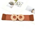 thumbnail image 4 of Tittly Leather Belt Belts for Women Women Stretchy Belt For Dresses Vintage Elastic Wide Waist Belt Wide Belts Western Belts Brown One Size, 4 of 4