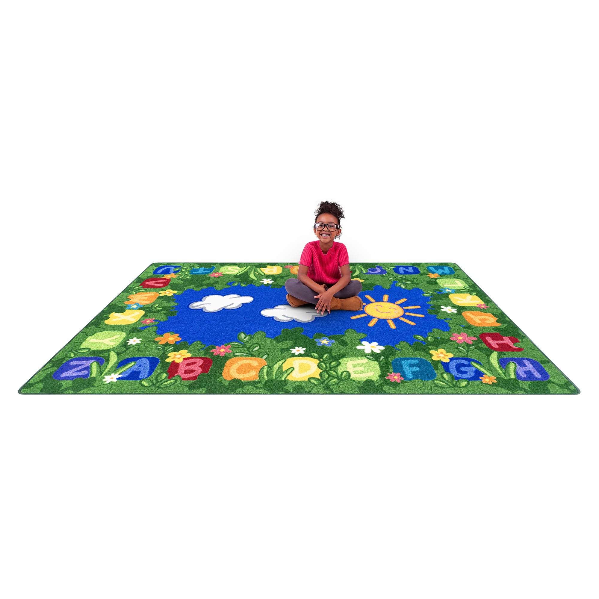 Joy Carpets Learning Garden 5'4" x 7'8" Indoor Area Rug in Color Multi