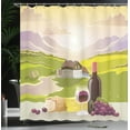 thumbnail image 4 of Ambesonne Winery Shower Curtain, French Countryside Scene, 69"Wx70"L, Green Purple Cream, 4 of 5