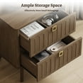 thumbnail image 5 of SICOTAS 21.02" Wide 2-Drawer Nightstands Set of 2,Mid-Century Modern Bedside Table with Large Drawers & Elegant Gold Square Handle for Bedroom, Living Room, Entryway - Coffee Oak, 5 of 14