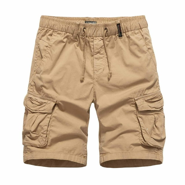 Birdeem Mens Sports Leisure Elastic Waist Multi-Pockets Relaxed Summer Shorts Pants