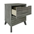 thumbnail image 4 of Castle Place Modern 2-Drawers Wooden Nightstand, Dark Grey, 4 of 8