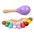 thumbnail image 1 of 10 Piezas de Juguete de Tablero de Sonido de Martillo de de Madera para Niños y Bebés Agitador de Huevos Sensorial Colorido y Martillo de (Color Aleatorio), 1 of 5