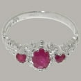 thumbnail image 6 of LBG British Made 925 Sterling Silver Genuine Natural Ruby Womens Statement Ring - 33 size options - Size 5.5, 6 of 9
