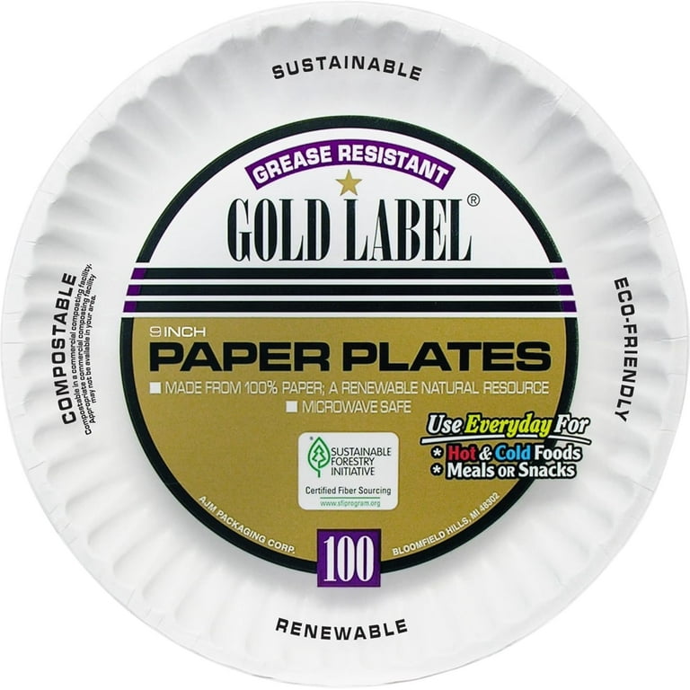 Gold Label Coated Paper Plates, 9 Gold Label Coated Paper Plates, 9