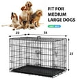 thumbnail image 2 of YRLLENSDAN 36 inch Medium Dog Crate for Small Dog Foldable Metal Dog Crate with Easy Clean Plastic Tray Indoor Dog Cage for Medium Sized Dog 2-door Medium Dog Kennel with Divider, Black, 2 of 8