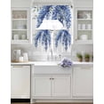 thumbnail image 3 of Blue Botanical Swag Curtains for Living Room/Bedroom Windows, Spring Eucalyptus Leaves Greenery Kitchen Curtains and Valances Set 36 Inch Length, Light Filtering Swags Valance Curtain Panels, 3 of 5