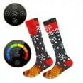 thumbnail image 2 of Rechargeable Heated Socks for Men Women,Washable,USB Battery Heated Socks 3 Heating Levels for Camping,Hiking,Hunting,Skiing,Walking,Fishing,Winter Sports Outdoors Snowflake Foot Leg Warmers, 2 of 6