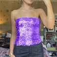 thumbnail image 3 of Blotona Women Sparkly Sequin Tube Corset Tops Harajuku Vintage Aesthetic Square Neck Tank Tops Low Cut Cami Crop Tops Streetwear, 3 of 4