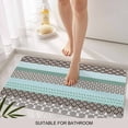 thumbnail image 6 of Boho Geometric Doormat Outdoor Entrance 24"x36", Turquoise Green Brown Tribal Stripes Absorb Moisture Dirt Door Mats, Non-Slip Rubber Backing Floor Mats Indoor, Low-Profile Front Door Rugs, 6 of 9