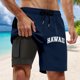 thumbnail image 3 of Bañador para hombre con forro compresivo - Pantalón corto tipo board short, cintura elástica - 95 % poliéster, tallas S-XXXXXL para playa/deporte, 3 of 4