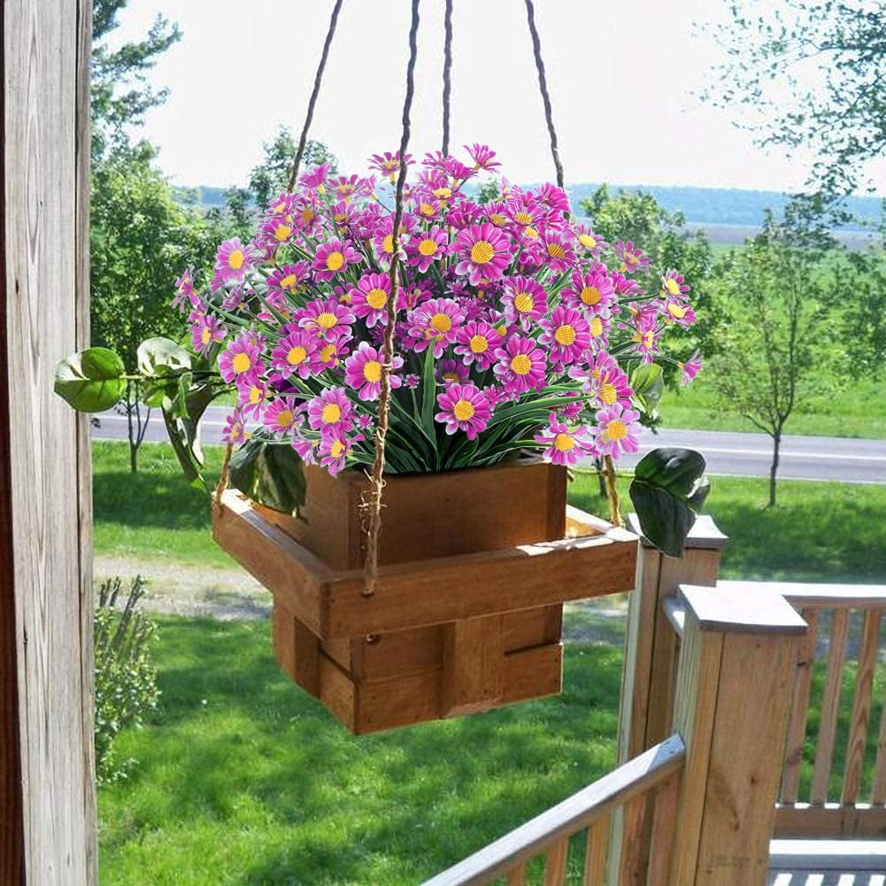 12 Bundles Artificial Flowers Plants for Outdoors, Uv Resistant Fake Plants Plastic Faux Flowers for Home Wedding Party Outdoor Indoor Garden Decor, Orchid