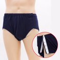 thumbnail image 2 of Mens Underwear,Full Open Briefs for Men Easy On and Off Bedridden Patient Care,Men's Underwear,Blue,XL, 2 of 4