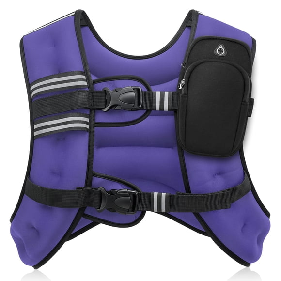 Chaleco lastrado ZELUS de 9 kg con franjas reflectantes para fitness