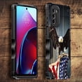 thumbnail image 5 of Cass Creations Case Compatible for Motorola Moto G Stylus 5G 2022 (NOT FOR 4G LTE), Hybrid Shockproof Bumper Protective Phone Cover - American Bald Eagle Flying with Flag, 5 of 5