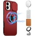 thumbnail image 3 of For iPhone 16 6.1inch Case Full Protection Stand Magnetic Circle +Tempered Glass, 3 of 4