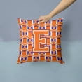 thumbnail image 2 of Letter E Football Orange, White and Regalia Fabric Decorative Pillow, 2 of 4