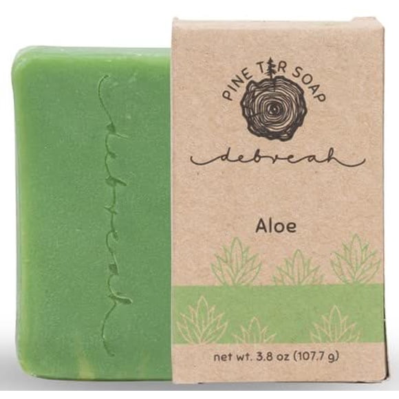 Jabón en barra de aloe Debreah Beneficios del alquitrán de pino con un olor fresco para hombres y mujeres Jabón facial y corporal vegano hecho a mano con proceso caliente