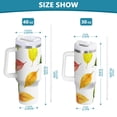 thumbnail image 6 of Yayeee 30oz Stainless Steel Tumbler with Straw and Handle Double-Wall Insulated Travel Water Bottle, Pink Colorful Leaves, 6 of 8