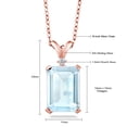 thumbnail image 5 of Gem Stone King 9.37 Ct Sky Blue Topaz White Diamond 18K Rose Gold Plated Silver Pendant with Chain, 5 of 5