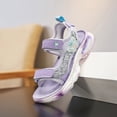 thumbnail image 6 of TOWED22 Toddler Little Girl's Open Toe Strap Flowers Sandals Summer Beach Shoes Non-Slip Rubber Soft Sole Princess Flats Purple,3, 6 of 9