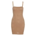 thumbnail image 2 of Kmbangi Women's Spaghetti Strap Sleeveless Solid Color Cable Knit Mini Dress, 2 of 5