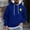 Blue, variant on Men's Mini Chest Graphic Pullover Hoodie with Drawstring Front Pocket, Basic Sweatshirt, Sleek Fall Winter Essential Casual Hooded Top Green M