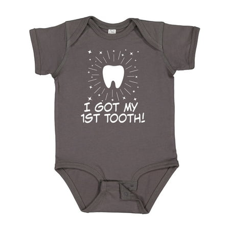 

Inktastic I Got My First Tooth Announcement Gift Baby Boy or Baby Girl Bodysuit