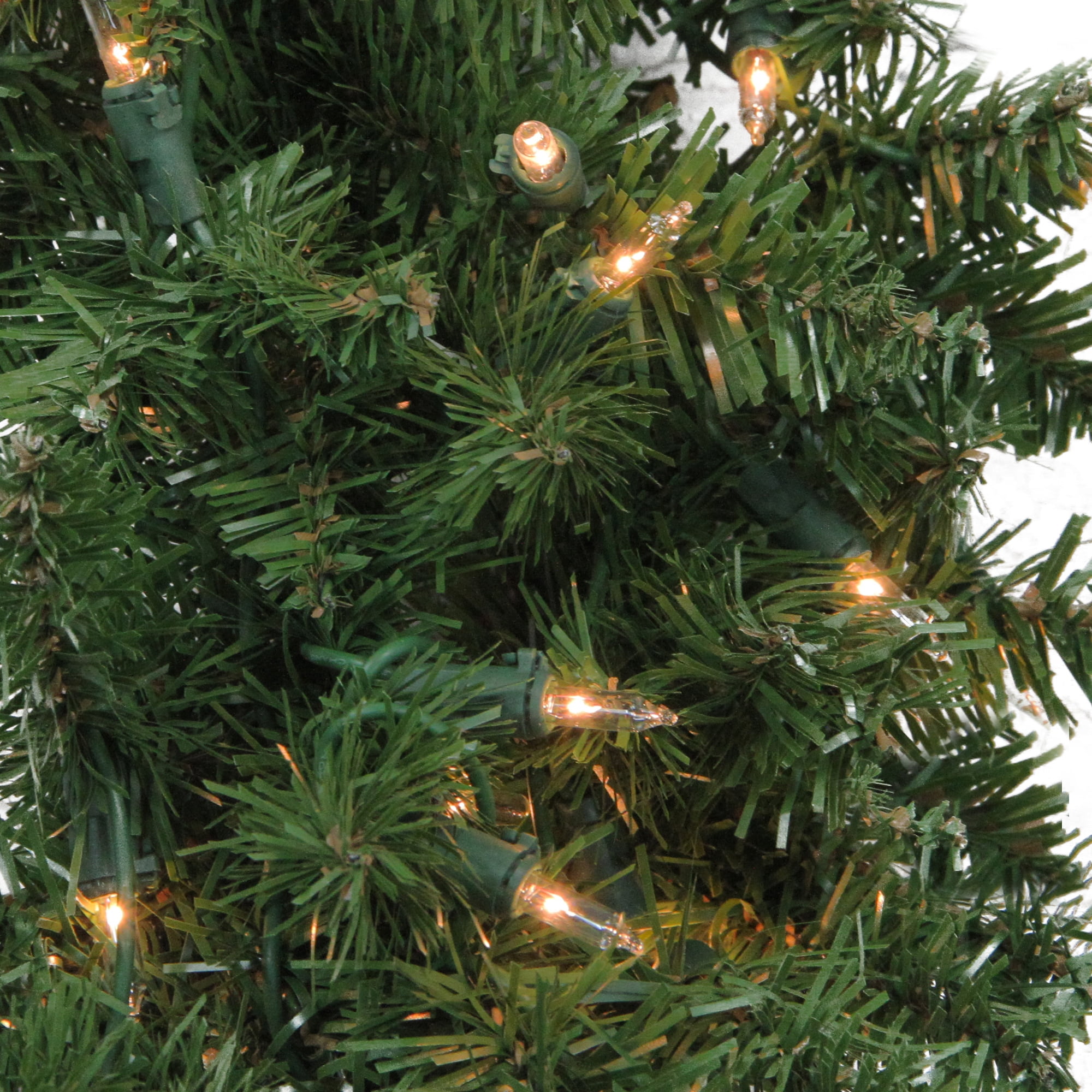 Northlight 36"" Pre-Lit Northern Pine Artificial Christmas Wreath - Clear Lights
