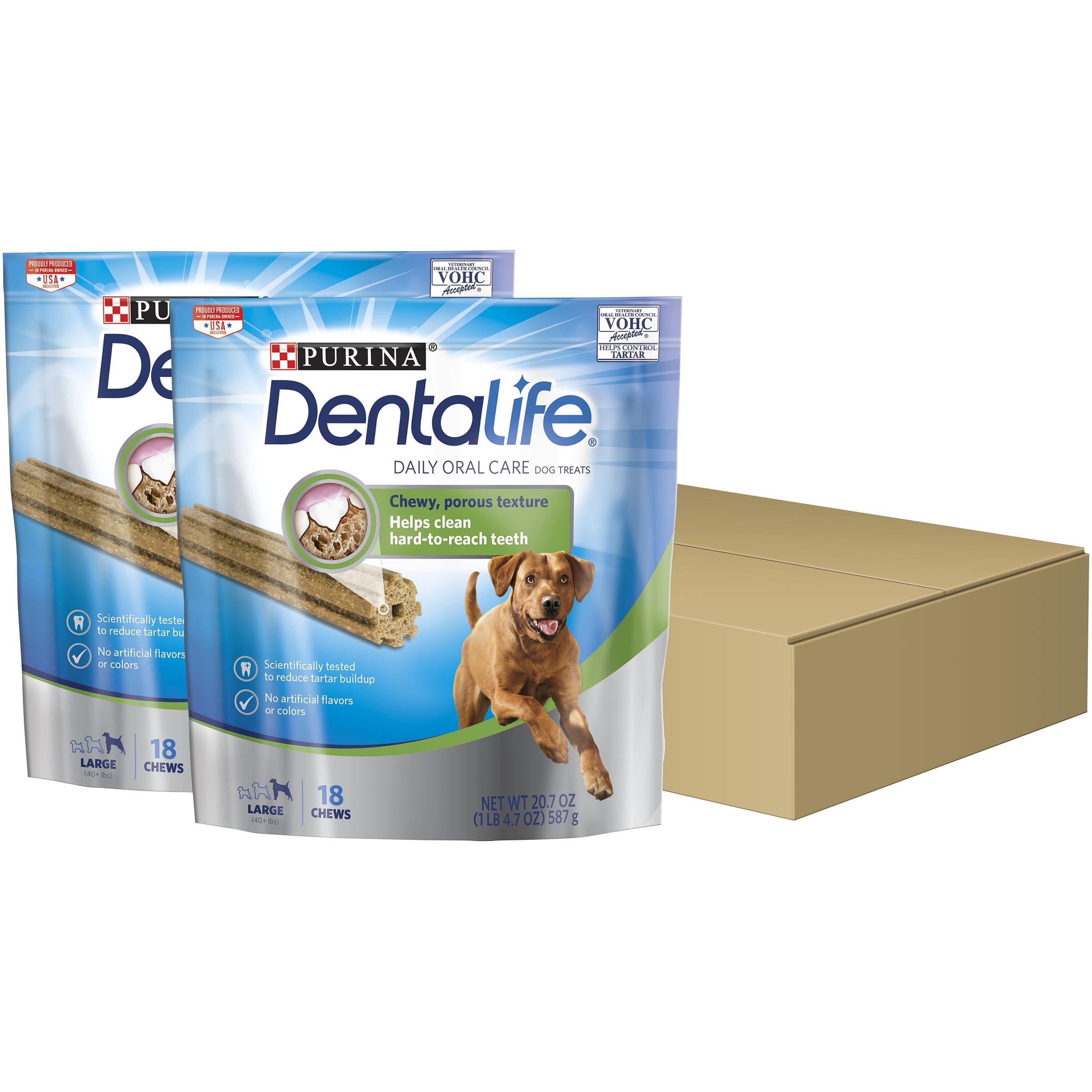Purina DentaLife Large Dog Dental Chews, Daily, (2) 18 ct. Pouches