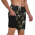 thumbnail image 2 of Yiaed Happy New Year Print Mens Swim Trunks Bathing Suit Compression Liner Beach Swim Shorts Swimwear Quick Dry Zipper Pocket No-Chafing Board Short-Large, 2 of 6