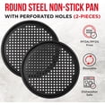 thumbnail image 4 of Non-Stick Pizza Pan 2 Pack, 13 Inch Round Carbon Steel Pizza Tray with Perforated Holes for Crispy Crust, PFOAPFOSPTFE Free, Dishwasher & Oven Safe Up To 450°F, Nonstick White Marble Coating, 4 of 4