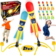 Terra Toy Rocket Launcher for Kids, Incl 2 Launchers & 8 Foam Rockets, Shoots Up to 100 Feet, Sturdy Stomp Launch Toys Fun Outdoor Toy for Kids, Gift for Boys and Girls Age 3 4 5 6+ Years Old