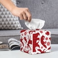 thumbnail image 4 of Kdxio red plaid Moose Bunny bear Print Tissue Box Cover,Square Decorative PU Leather Facial Paper Case Organizer Holder Dispenser for Bathroom,Night Stands,Desk,Car 5.2''X5.2''X5.2'', 4 of 6