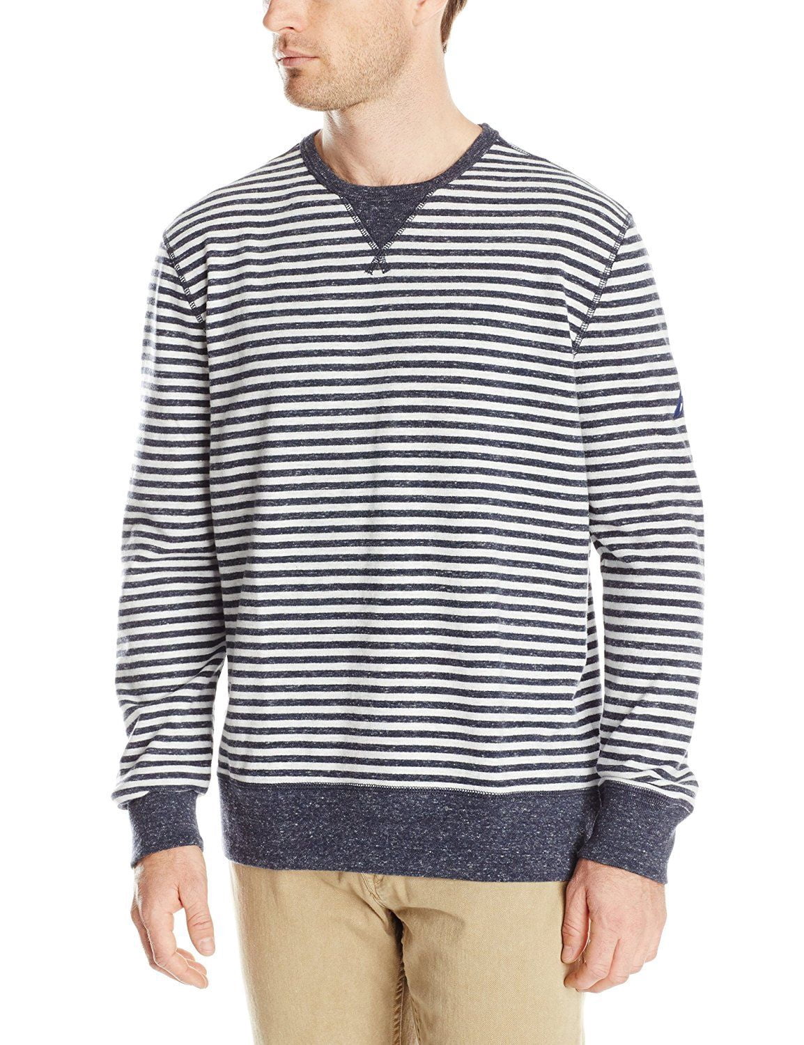 NAUTICA MENS NAVY BLUE \u0026 WHITE STRIPED 