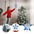 thumbnail image 2 of Glitter Christmas Tree Star Topper - 8 Inch Silvery Blue Hollowed-Out Xmas Tree Topper for Holiday Home Decor, Sparkling Tree Top Star Decoration, 2 of 8