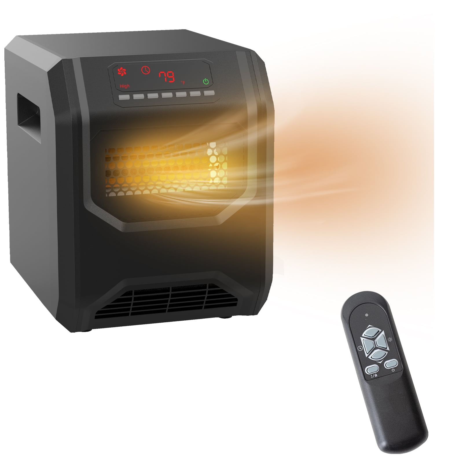 12'' Small Electric Heater, 1500W Freestanding Heater with 3 Mode, Mini
