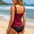 thumbnail image 4 of Aihuaihua Women's Polka Dot Tankini Swimsuit Swim Tank Top Tummy Control Bathing Suit with Black Bottoms Two Piece Swimwear XXXXL, 4 of 5