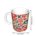 thumbnail image 2 of Yiaed Small Coral Red Flowers Print Ceramics Coffee,Large Handle Design,Extra Large Tea and Coffee Cup for Office and Home Mugs, 2 of 6