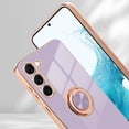 thumbnail image 2 of for Samsung Galaxy S23 Plus Case with 360° Rotation Magnetic Ring Kickstand Holder,Shiny Plating Gold Edge Soft Slim Shockproof +Screen Protector Protective Cover for Women Girls(Purple), 2 of 13
