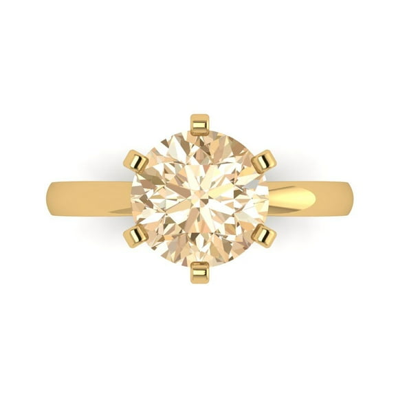 Solitaire Engagement Ring for Women - 3ct Natural Morganite in 18K Yellow Gold Promise Ring