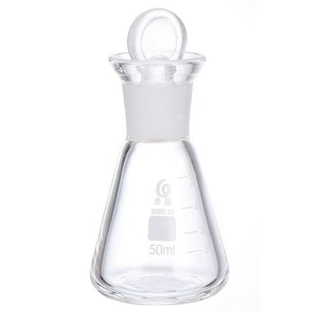 MIPCASE  Borosilicate Glass Conical Flask for Laboratory Storage with Ground Stopper 1Pc