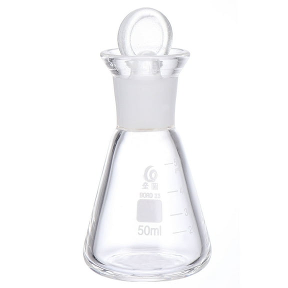 MIPCASE  Borosilicate Glass Conical Flask for Lab Storage with Ground Stopper 1Pc